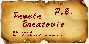Pamela Baratović vizit kartica